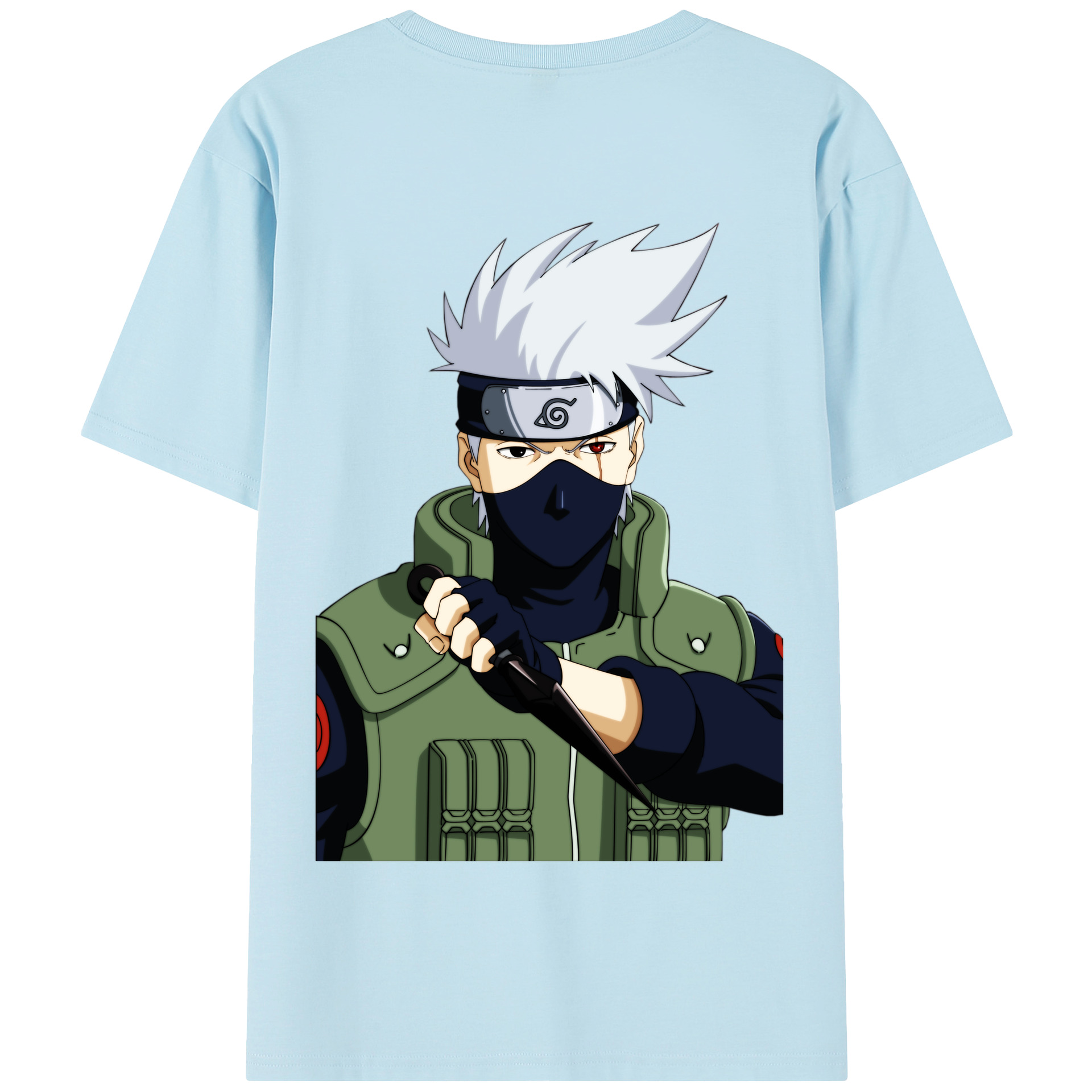 （画像用） NARUTO -ナルト- はたけ カカシ Hatake Kakashi 綿100％半袖Tシャツ（背面プリント）